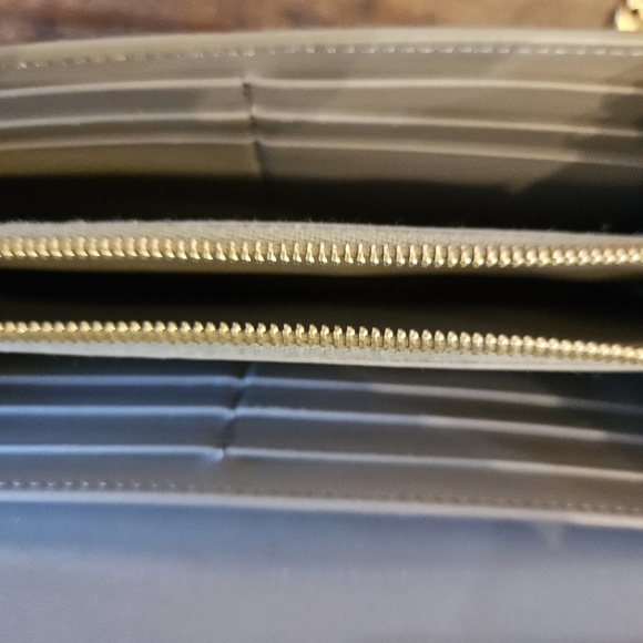 Celine Light Gray/taupe Leather Clutch with Gold Chain. - Picture 9 of 9